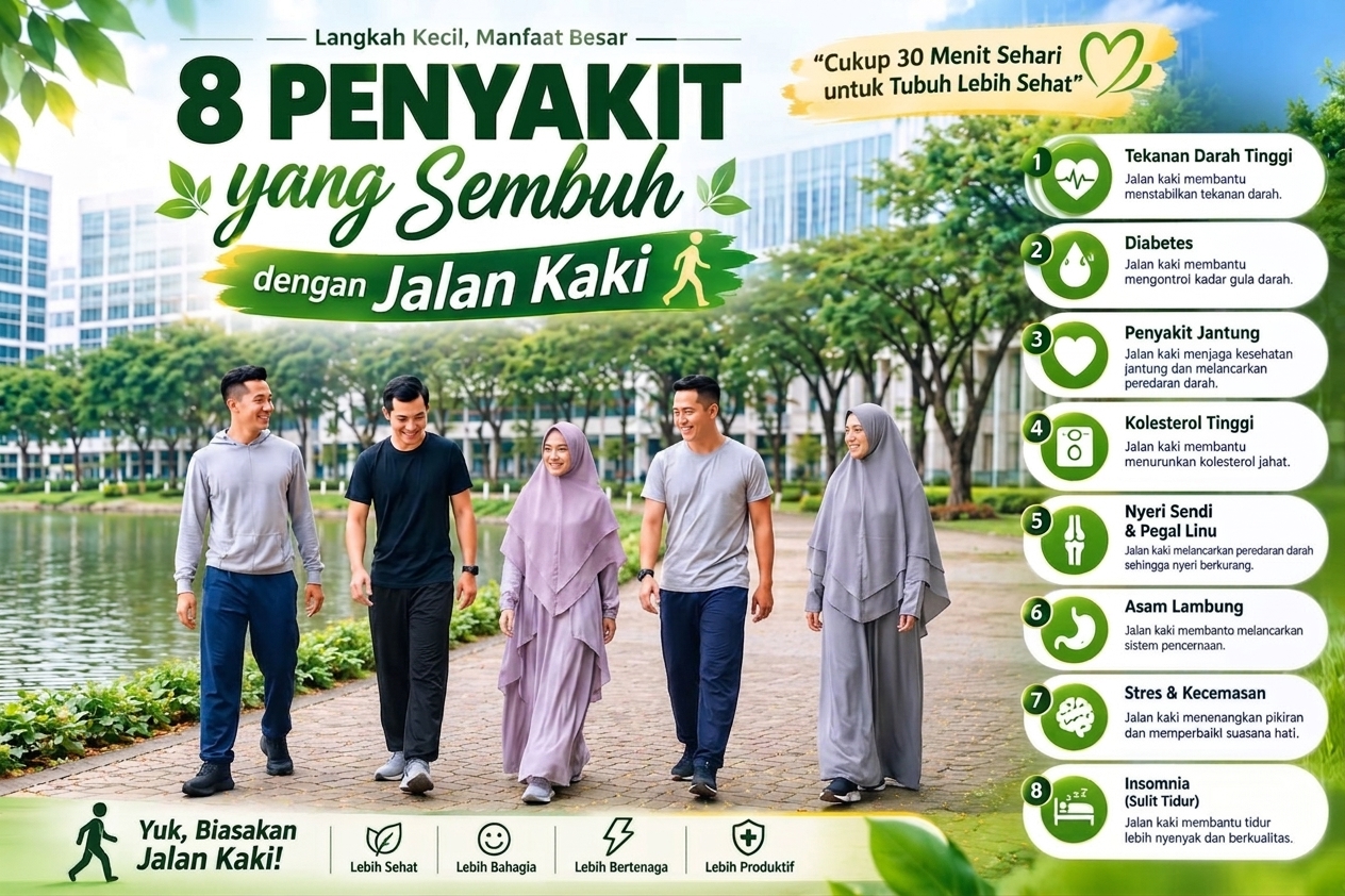 Jarang Diketahui, Cukup Jalan Kaki Bisa Meredakan 8 Masalah Kesehatan Ini
